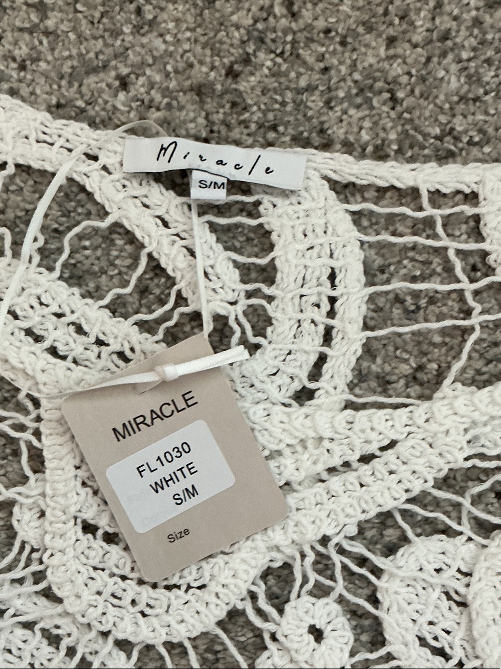 NWT Miracle Crochet Boho Lace Top ~ White - Picture 3 of 7